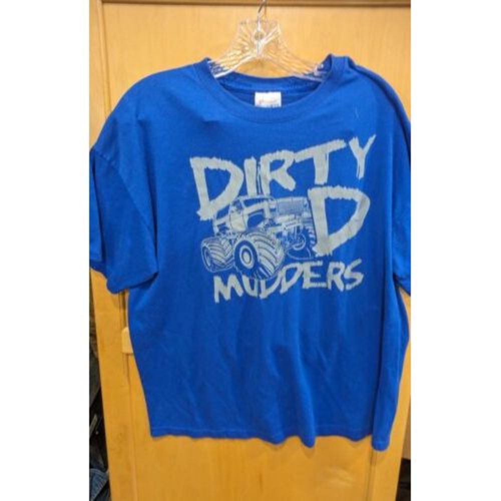 Dirty Mudder's Playing‎ Dirty T-shirt Size XL Blue Hanes 50/50